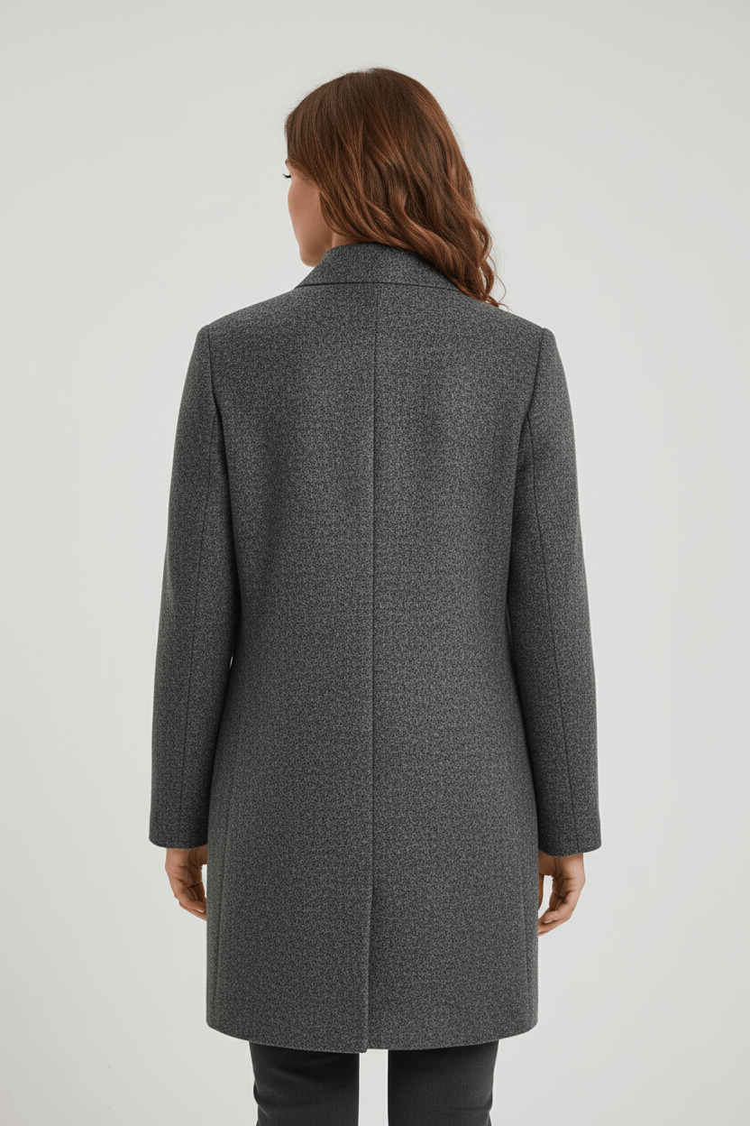 Eleanor | Women's Funnel-Neck Coat | Button-Front · Eltrendio