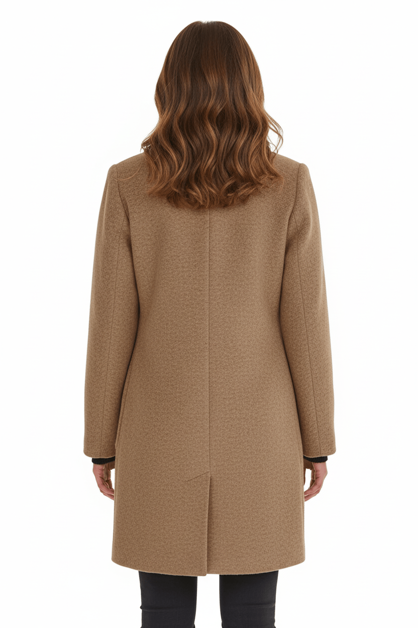 Eleanor | Women's Funnel-Neck Coat | Button-Front · Eltrendio