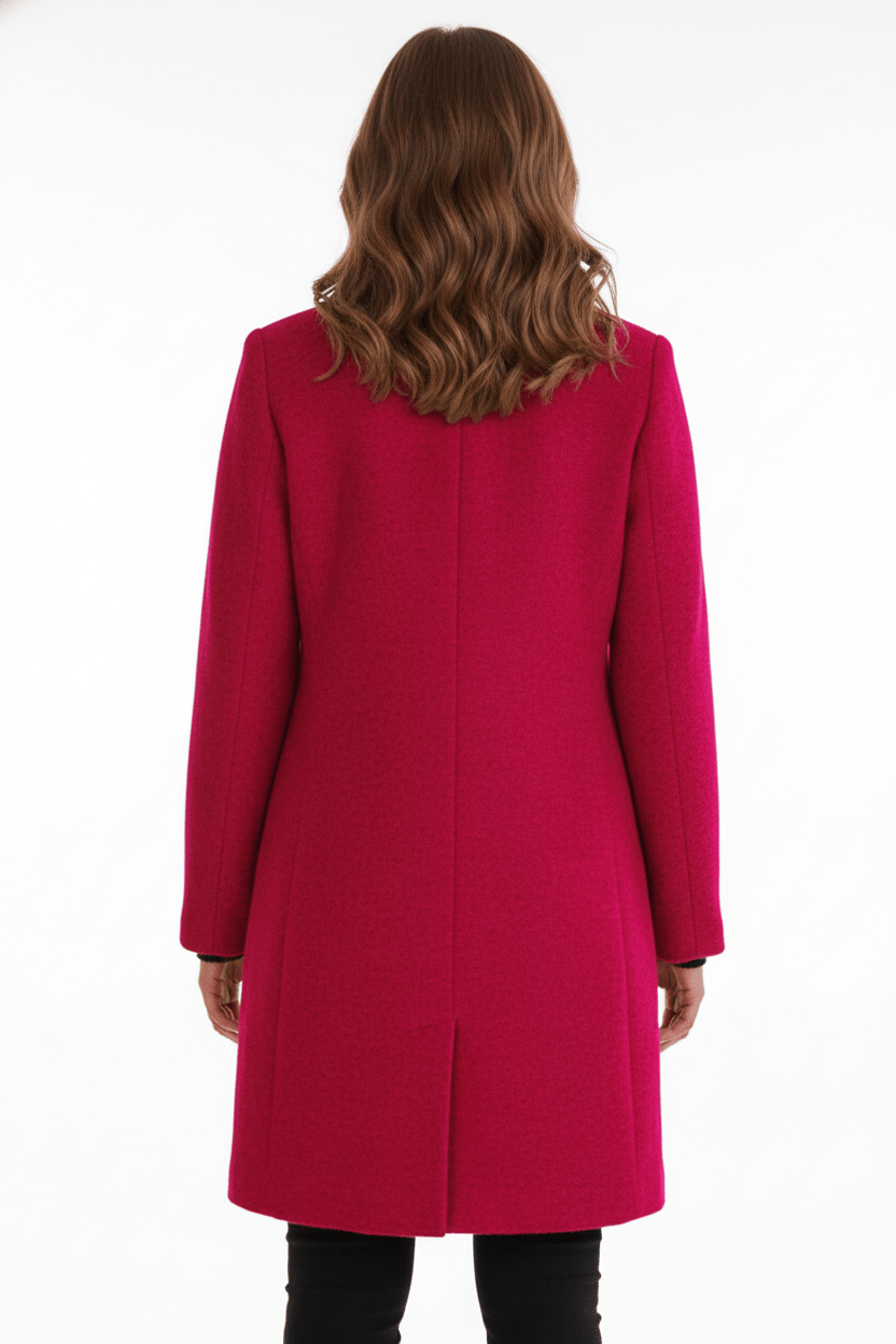 Eleanor | Women's Funnel-Neck Coat | Button-Front · Eltrendio
