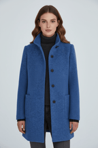 Eleanor | Women's Funnel-Neck Coat | Button-Front · Eltrendio