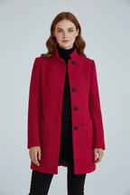 Eleanor | Women's Funnel-Neck Coat | Button-Front · Eltrendio