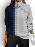 Eleanor | Women's Half-Zip Sweatshirt | Colour-Block · Eltrendio