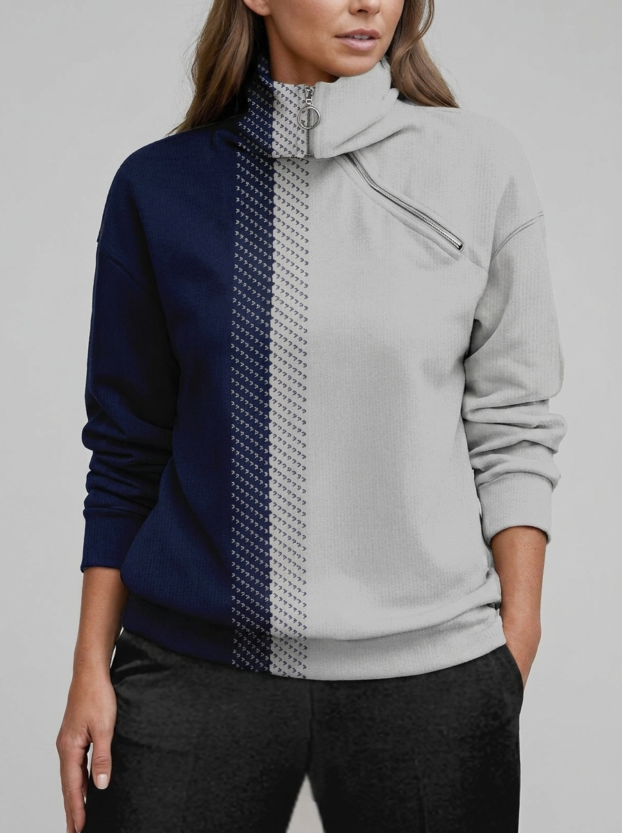 Eleanor | Women's Half-Zip Sweatshirt | Colour-Block-Eltrendio