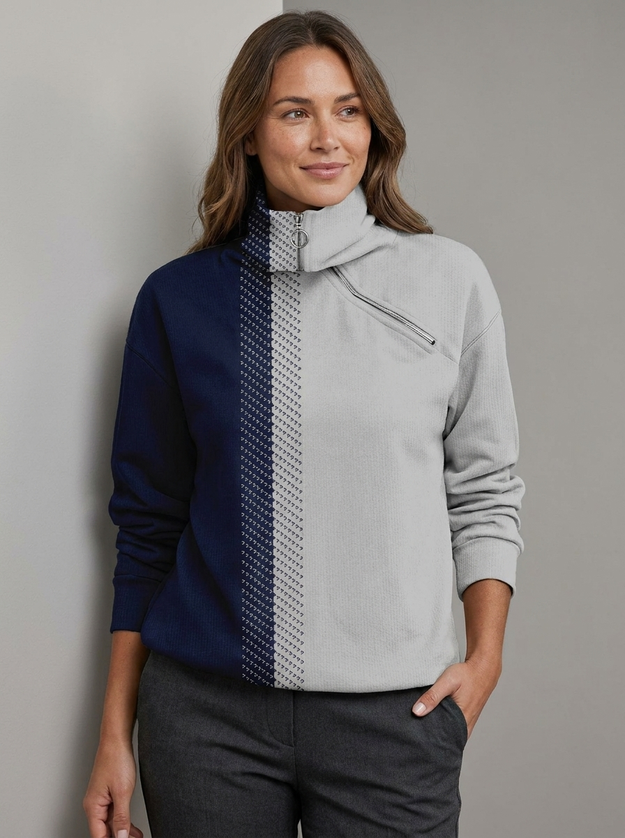 Eleanor | Women's Half-Zip Sweatshirt | Colour-Block-Eltrendio