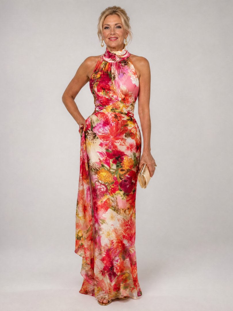 Eleanor | Women's Halter Maxi Dress | Floral Print · Eltrendio