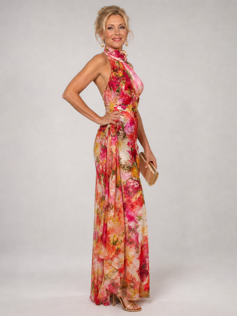 Eleanor | Women's Halter Maxi Dress | Floral Print · Eltrendio