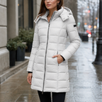 Eleanor | Women's Hooded Puffer Jacket | Longline Quilted · Eltrendio