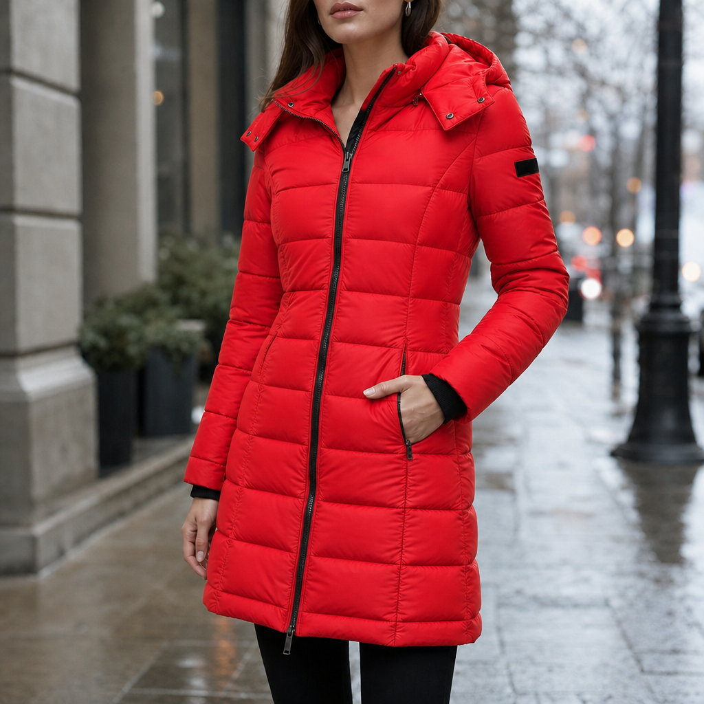 Eleanor | Women's Hooded Puffer Jacket | Longline Quilted · Eltrendio