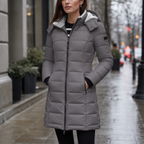 Eleanor | Women's Hooded Puffer Jacket | Longline Quilted · Eltrendio