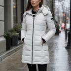 Eleanor | Women's Hooded Puffer Jacket | Longline Quilted · Eltrendio