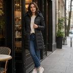 Eleanor | Women's Hooded Puffer Jacket | Longline Quilted · Eltrendio