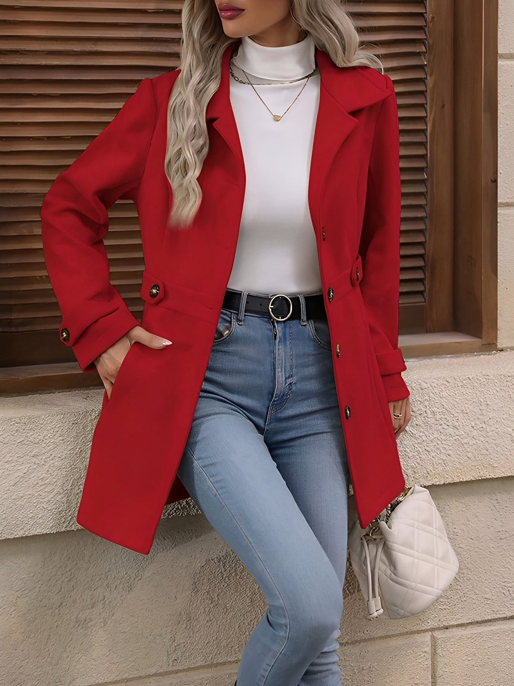 Eleanor | Women's Lapel Coat | Button-Front · Eltrendio