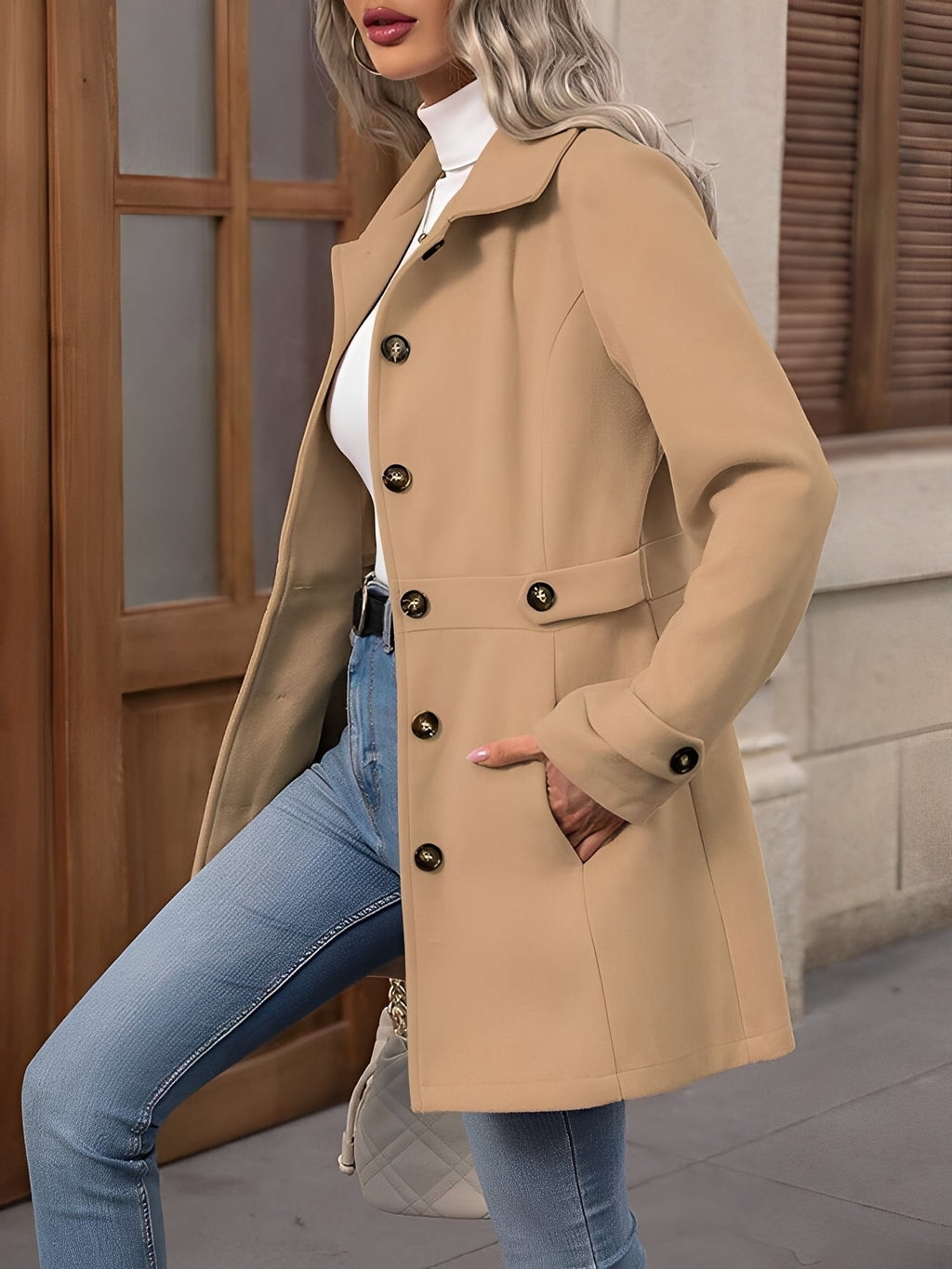 Eleanor | Women's Lapel Coat | Button-Front · Eltrendio