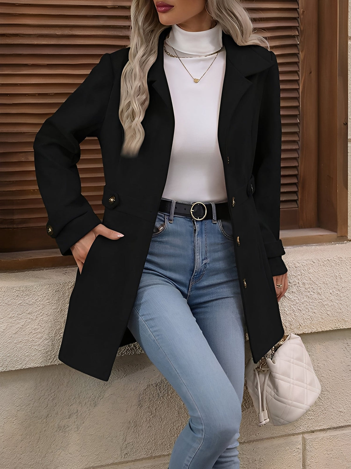 Eleanor | Women's Lapel Coat | Button-Front · Eltrendio