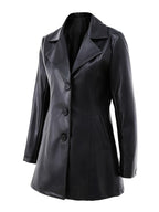 Eleanor | Women's Lapel Coat | Faux Leather · Eltrendio
