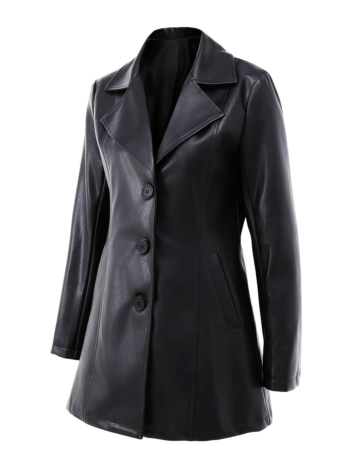 Eleanor | Women's Lapel Coat | Faux Leather · Eltrendio