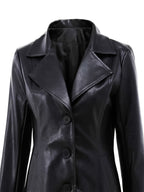 Eleanor | Women's Lapel Coat | Faux Leather · Eltrendio