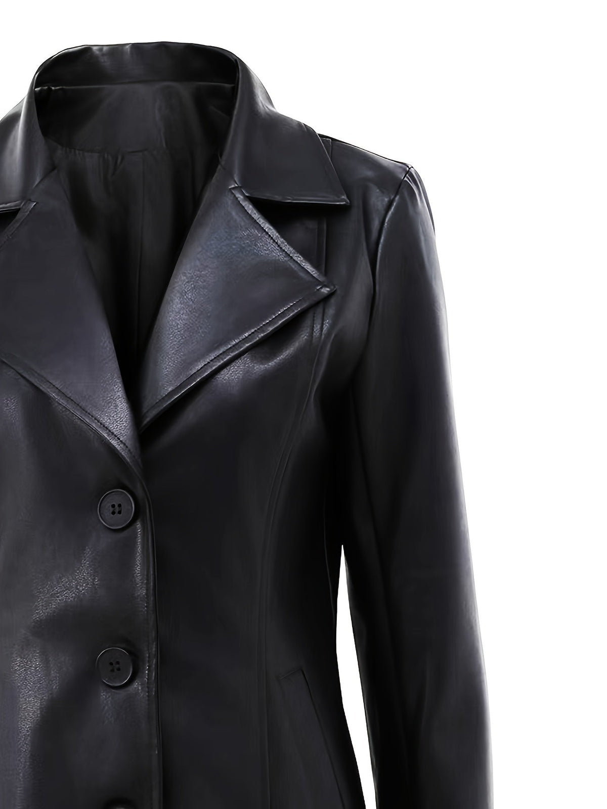 Eleanor | Women's Lapel Coat | Faux Leather · Eltrendio