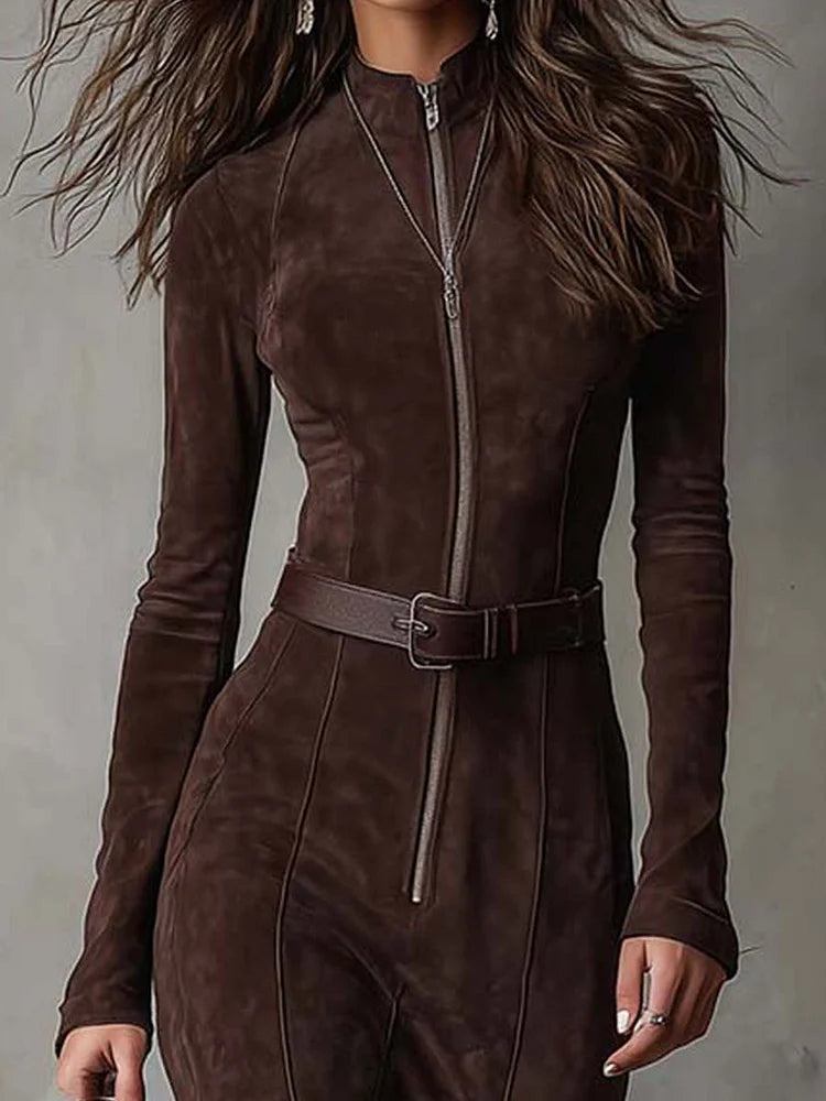 Eleanor | Women's Long-Sleeve Maxi Dress | Zip-Front · Eltrendio