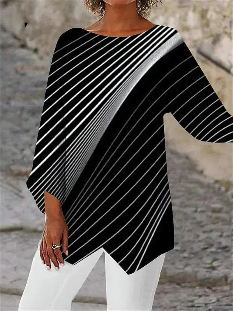 Eleanor | Women's Long-Sleeve Tunic Top | Butterfly Print · Eltrendio
