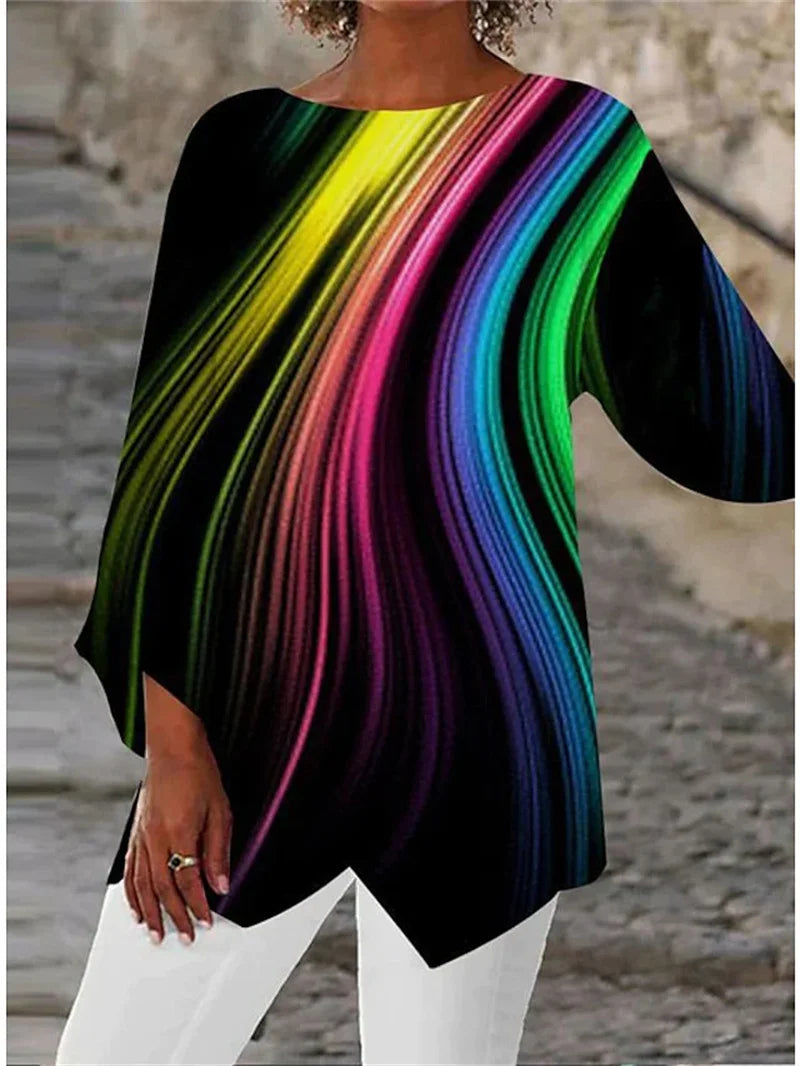 Eleanor | Women's Long-Sleeve Tunic Top | Butterfly Print · Eltrendio