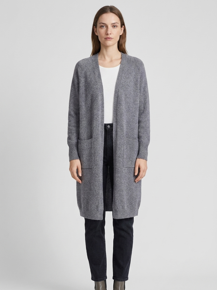 Eleanor | Women's Longline Cardigan | Open-Front Knit-Eltrendio