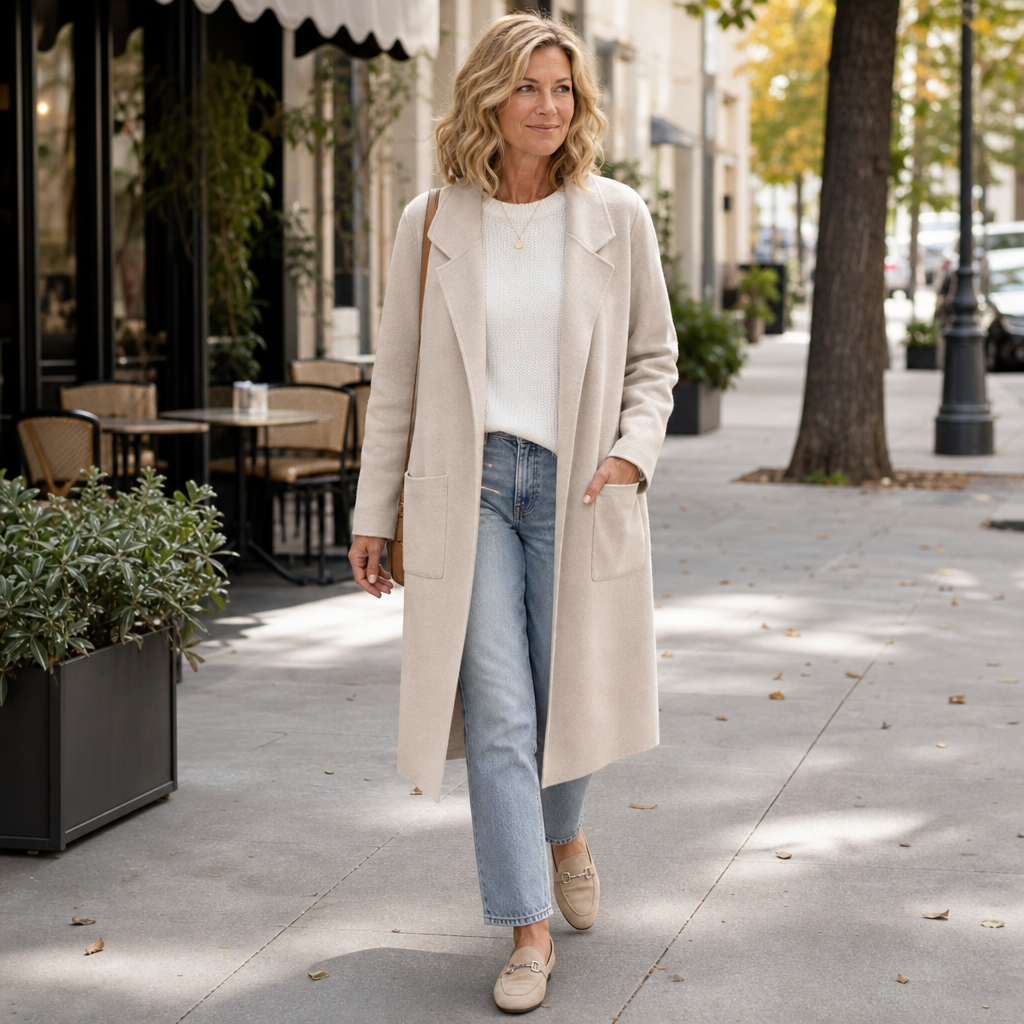 Eleanor | Women's Longline Coat | Open-Front · Eltrendio