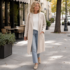 Eleanor | Women's Longline Coat | Open-Front · Eltrendio