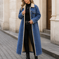 Eleanor | Women's Longline Denim Coat | Sherpa-Lined · Eltrendio
