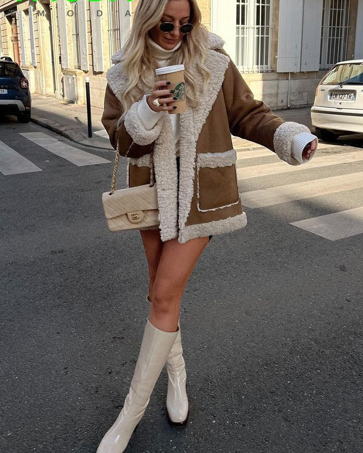 Eleanor | Women's Oversized Jacket | Faux Shearling · Eltrendio