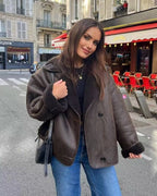 Eleanor | Women's Oversized Jacket | Shearling-Lined · Eltrendio