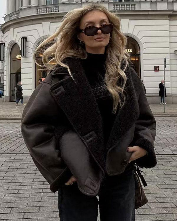 Eleanor | Women's Oversized Jacket | Shearling-Lined · Eltrendio