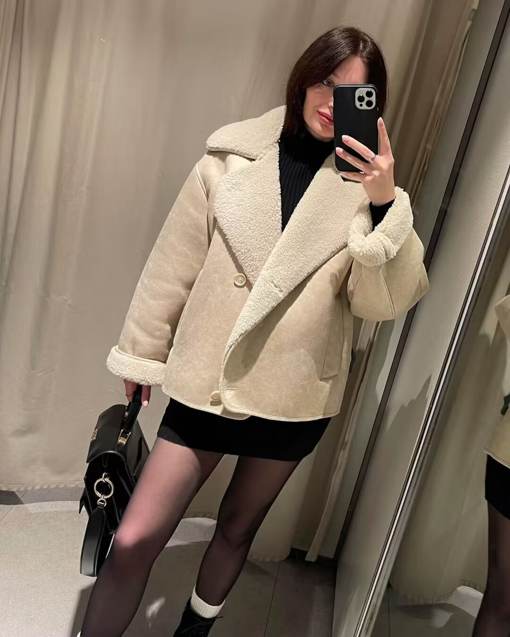 Eleanor | Women's Oversized Jacket | Shearling-Lined · Eltrendio