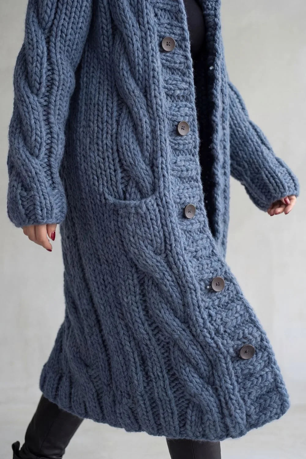Eleanor | Women's Oversized Longline Cardigan | Hooded Button-Front · Eltrendio