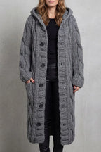 Eleanor | Women's Oversized Longline Cardigan | Hooded Button-Front · Eltrendio