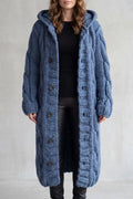 Eleanor | Women's Oversized Longline Cardigan | Hooded Button-Front · Eltrendio