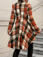 Eleanor | Women's Plaid Open-Front Jacket | Flared Hem · Eltrendio