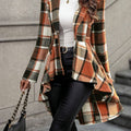 Eleanor | Women's Plaid Open-Front Jacket | Flared Hem · Eltrendio