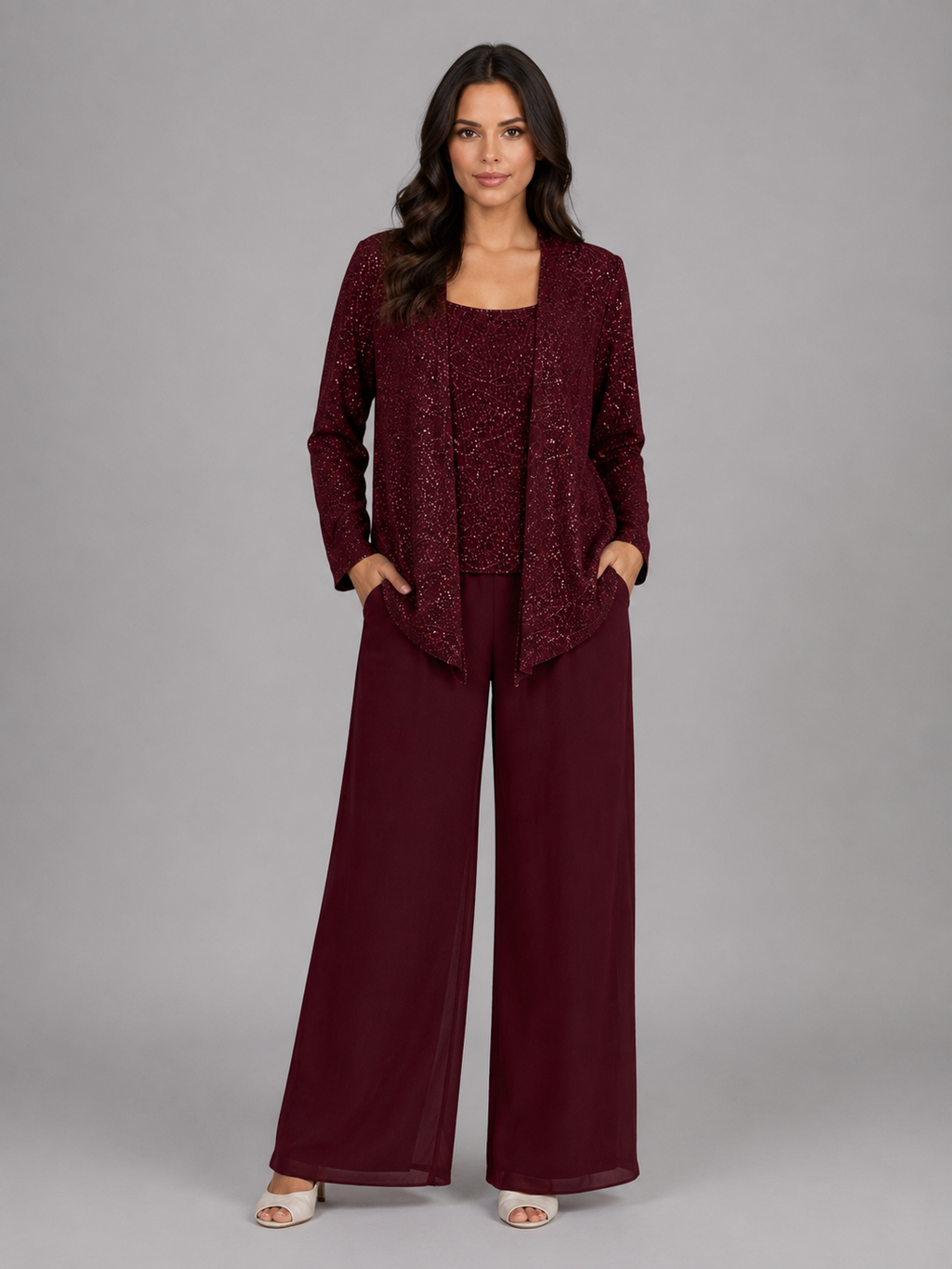 Eleanor | Women's Three-Piece Trouser Set | Sequin · Eltrendio