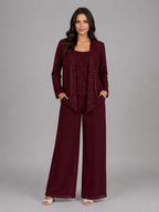 Eleanor | Women's Three-Piece Trouser Set | Sequin · Eltrendio