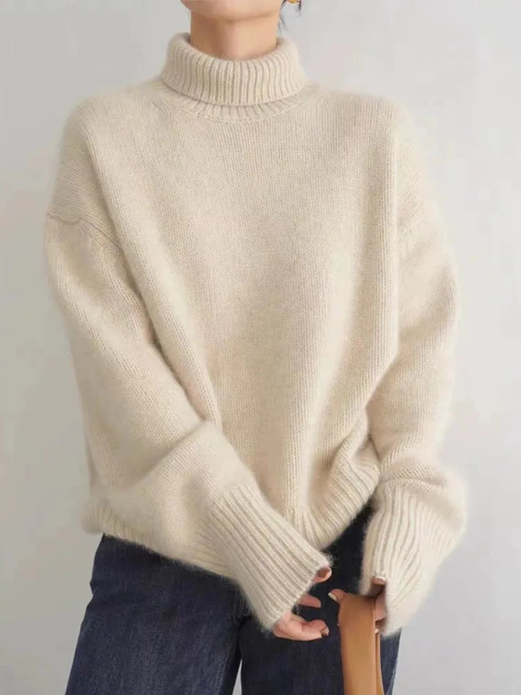 Eleanor | Women's Turtleneck Jumper | Ribbed Knit · Eltrendio