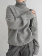 Eleanor | Women's Turtleneck Jumper | Ribbed Knit · Eltrendio