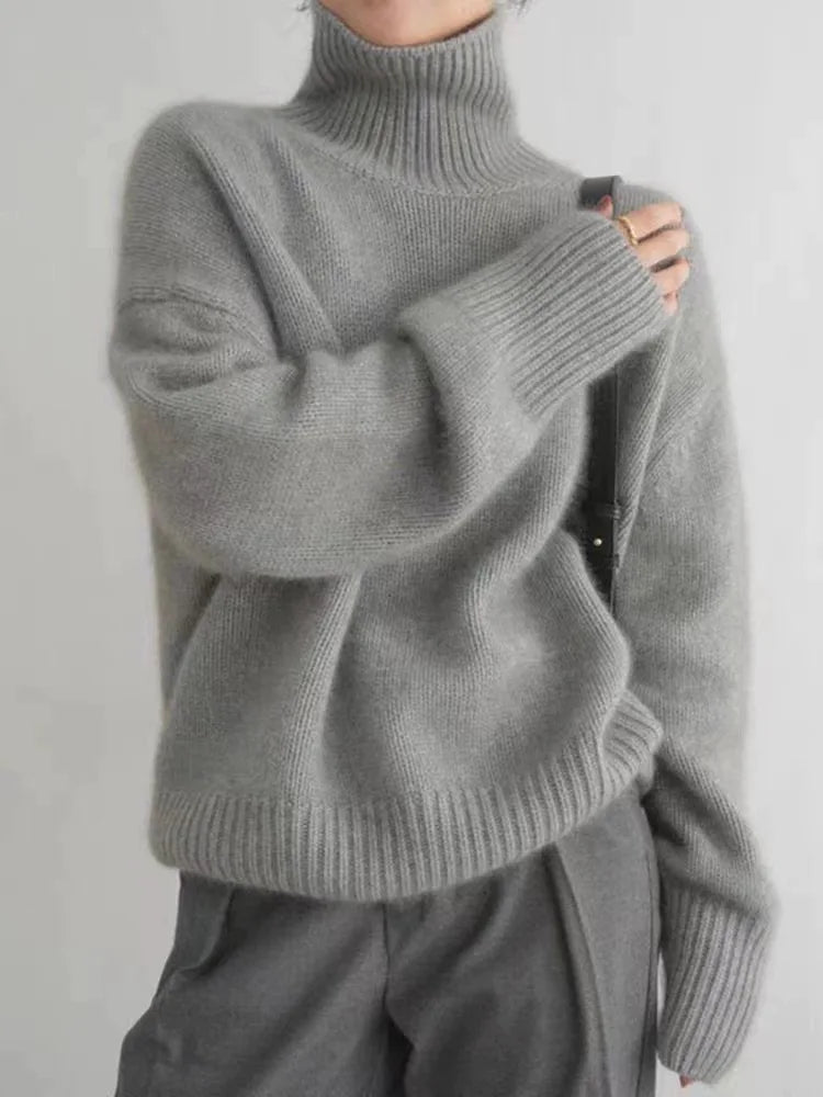 Eleanor | Women's Turtleneck Jumper | Ribbed Knit · Eltrendio