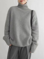 Eleanor | Women's Turtleneck Jumper | Ribbed Knit · Eltrendio