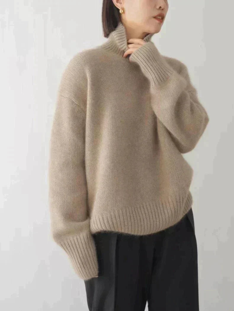 Eleanor | Women's Turtleneck Jumper | Ribbed Knit · Eltrendio