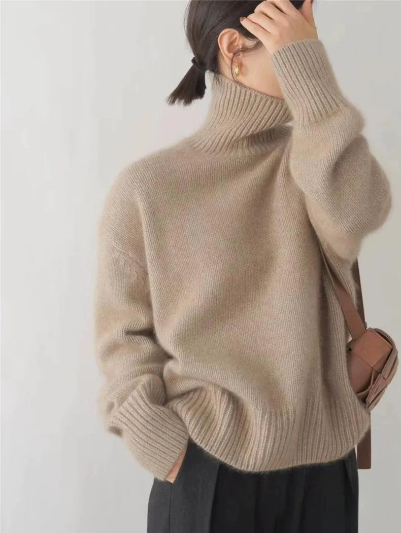 Eleanor | Women's Turtleneck Jumper | Ribbed Knit · Eltrendio