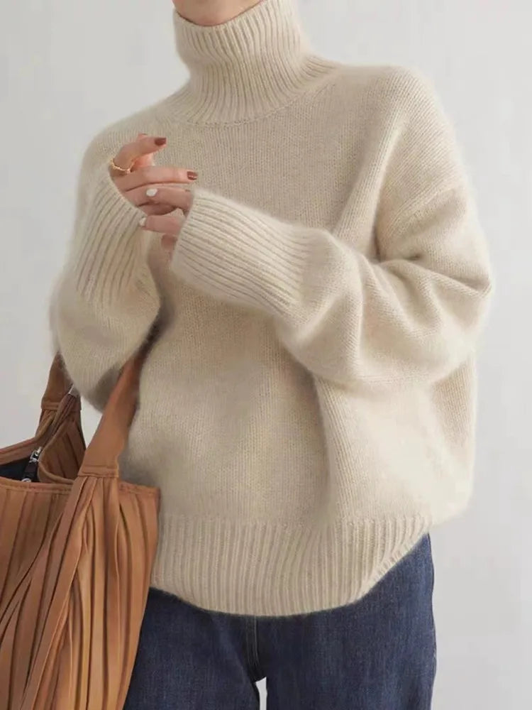 Eleanor | Women's Turtleneck Jumper | Ribbed Knit · Eltrendio