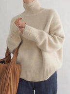 Eleanor | Women's Turtleneck Jumper | Ribbed Knit · Eltrendio