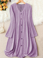 Eleanor | Women's V-Neck Dress | Button Front · Eltrendio