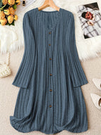 Eleanor | Women's V-Neck Dress | Button Front · Eltrendio
